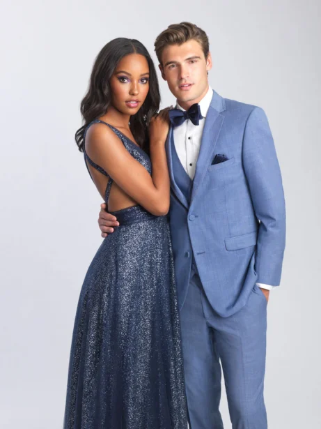 C266 - Cornflower Blue Wedding Suit - Image 2