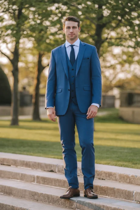 C101 - Blue Wedding Collection Suit - Image 3
