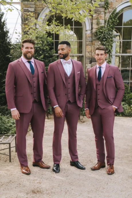 C101 - Burgundy Wedding Collection Suit - Image 2