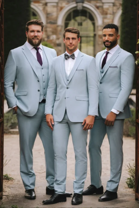 C101 - Light Blue Wedding Collection Suit - Image 3